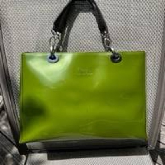 Beijo Sage Green Patent Leather Shoulder Bag - Picture 1 of 15